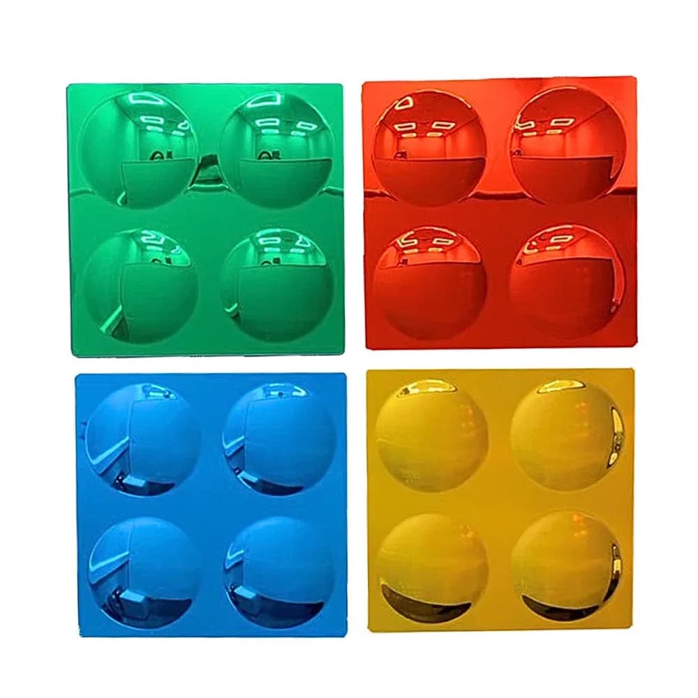 OGLINZI CONVEXE COLORATE CU 4 BULE SET DE 4 — miniatură