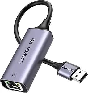 ADAPTOR RETEA Ugreen, "CM648" USB 3.0 to 2.5G RJ-45 LAN Adapter, LED, metalic, gri "25051" - 6941876220519