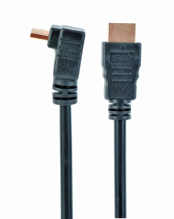CABLU video GEMBIRD, HDMI (T) la HDMI (T), 1.8m, conectori auriti, rezolutie maxima 4K (3840 x 2160) la 60 Hz, 90 grade, negru, "CC-HDMI490-6" — miniatură