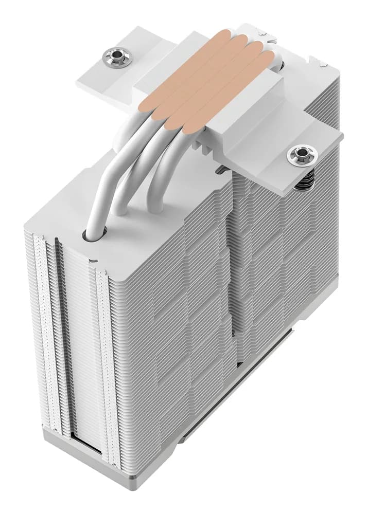 COOLER DeepCool "AK400 G2 WH" skt. Intel si AMD, racire cu aer, vent. 120mm, 2200 rpm, 4 heatpipies, inaltime 156mm, top cover lemn, alb,"R-AK400G2-WHNNMN-GJD" — miniatură