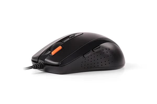MOUSE A4tech, PC sau NB, cu fir, USB, optic, 1600 dpi, butoane/scroll 7/1, buton selectare viteza, negru, "N-70FX-BK" — miniatură