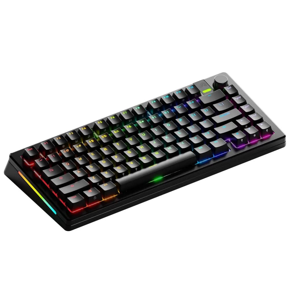 Glorious Tastatura mecanica GMMK 3 PRO 75% Prebuilt Wireless, USB-C, Fox Switches, US layout, 81 taste, Negru "GLO-KB-GMMK3-PRO-75-PB-FOX-WL-BLK-US" — miniatură