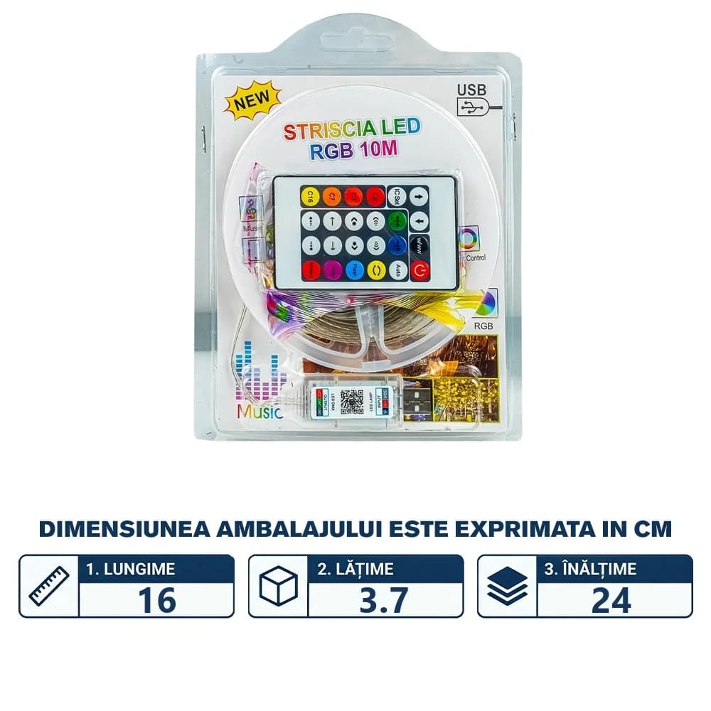 Banda led cu telecomanda, 5V — miniatură