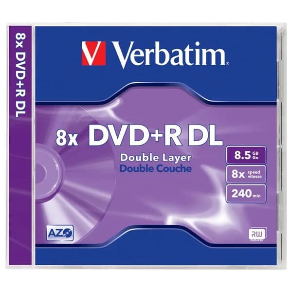 DVD+R VERBATIM 8.5GB, 240min, viteza 8x, Double Layer, 5Pack, Jewel Case, "Matt Silver" "43541"