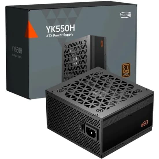 SURSA PCCooler "YK550H", 550W, certificare 80Plus Bronze, non-modular, PFC activ, Dc to DC, fan 120mm, negru, "P3-YK550H-B1H" — miniatură