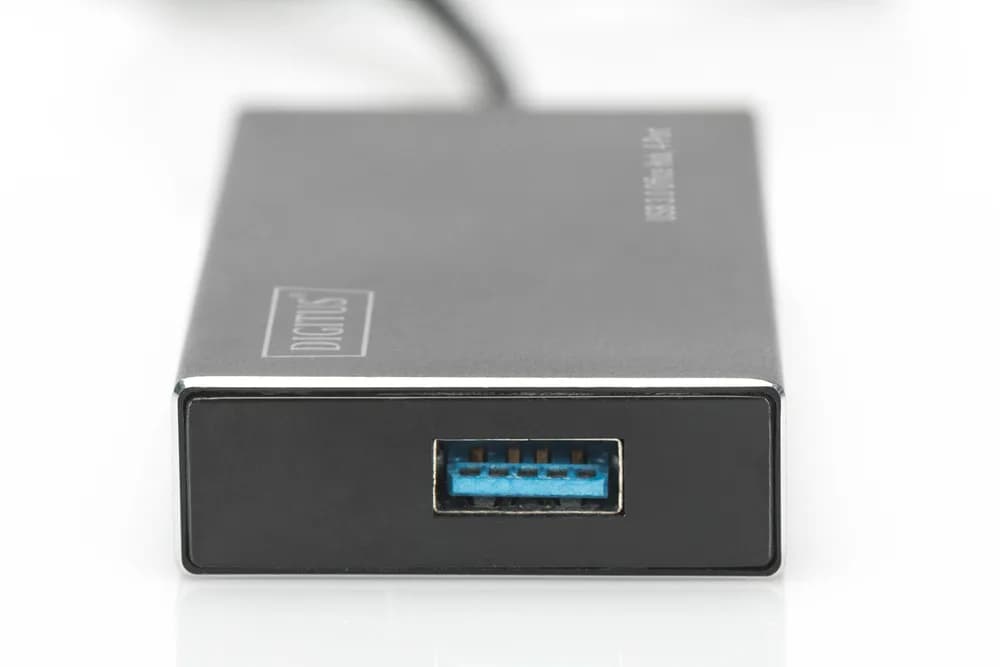 DIGITUS DA-70240-1 DIGITUS Hub 4-port USB 3.0 SuperSpeed, Power Supply, HQ aluminum "DA-70240-1" — miniatură