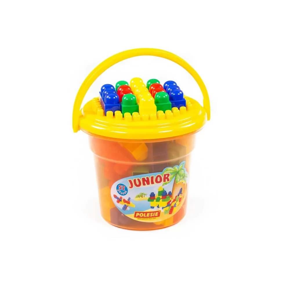 Cuburi constructii Junior, 57 piese/galetusa, Polesie — miniatură