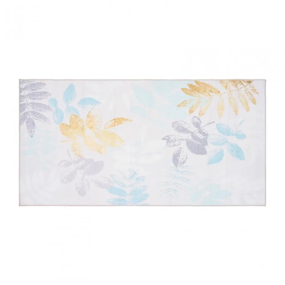 Covor printat, LEAFS 70x140 cm, lavabil cu spate antialunecare, inaltime fir 3mm