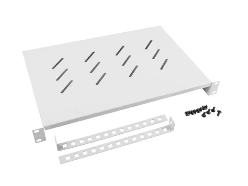 Poliță fixă 19" 1U / 483x300 mm,  max. 25 kg, gri