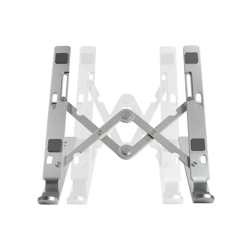 SUPORT de birou LOGILINK pt. notebook, 7 pozitii, suporta dimensiuni 10-16", pliabil, aluminiu, suport antiderapant, argintiu, "AA0134" — miniatură