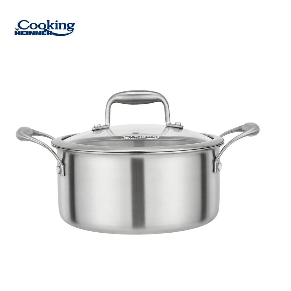 SEMIOALA INOX+CAPAC STICLA 20x10CM, 2.8L, ATOMIC3, COOKING BY HEINNER — miniatură