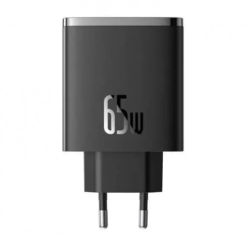 INCARCATOR RETEA Baseus Cube Pro, Quick Charge 65W, 2 x USB Type-C Output 5V/3A, 1 x USB, negru "P10152301113-00" - 6932172641474