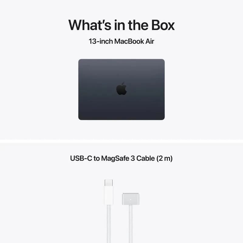 MacBook Air 13.6" Retina/Apple M5 (CPU 10-core, GPU 10-core, NeuralEngine16-core)/16GB/512GB - Midnight - INT KB (No Adapter) - 2026 (CTO from MDHE4RO/A) — miniatură