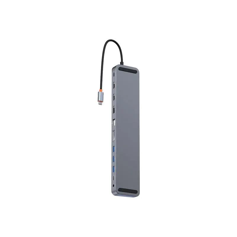 DOCKING Station Baseus EliteJoy Gen2 12-in-1, conectare PC USB-C,HDMIx2,USB3.0x3,PDx1,DPx1,SD/TFx1,RJ45x1,Type-C Datax1,jack 3.5mmx1, gri "WKSX030213" - 6932172613877 — miniatură