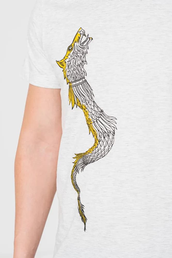 TRICOU CASUAL DRACON BARBATI LIGHT GRAY-XL — miniatură