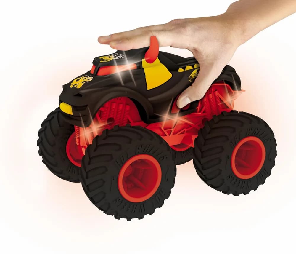 MASINA CU LUMINI SI SUNETE, REV TREDZ ROSU, HOT WHEELS — miniatură