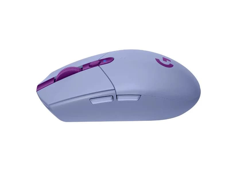 MOUSE LOGITECH, "G3054 Lightspeed", gaming, wireless, 2.4GHz, optic, 12000 dpi, butoane/scroll 6/1, buton selectare viteza, mov, "910-006022" — miniatură