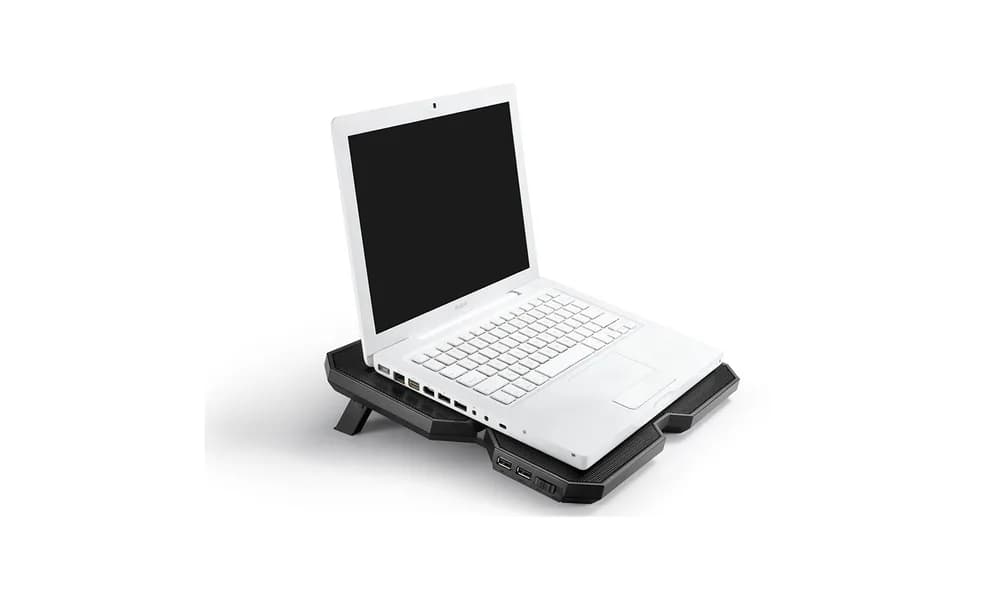 STAND DEEPCOOL notebook 15.6" MULTI CORE X6, sita metal, 4 x fan 10cm, 2 x port USB, control fan cu 4 setari, design futurist, black, "DP-N422-MCX6" — miniatură