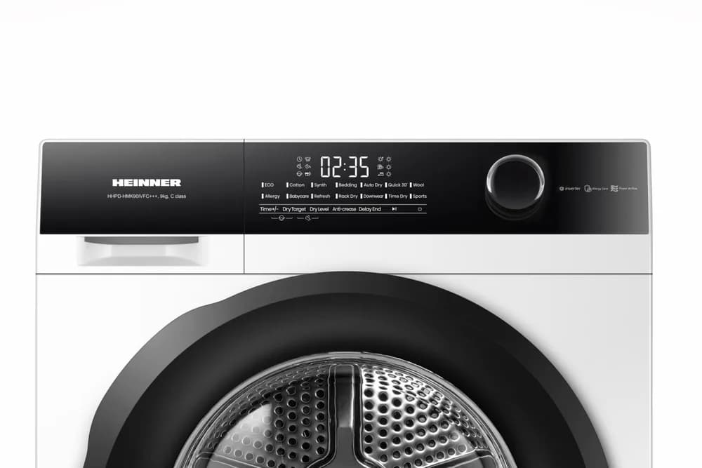 Uscator de rufe HEINNER HHPD-HMK90IVFC+++, 9 kg, Inverter, Clasa: C, Alb — miniatură