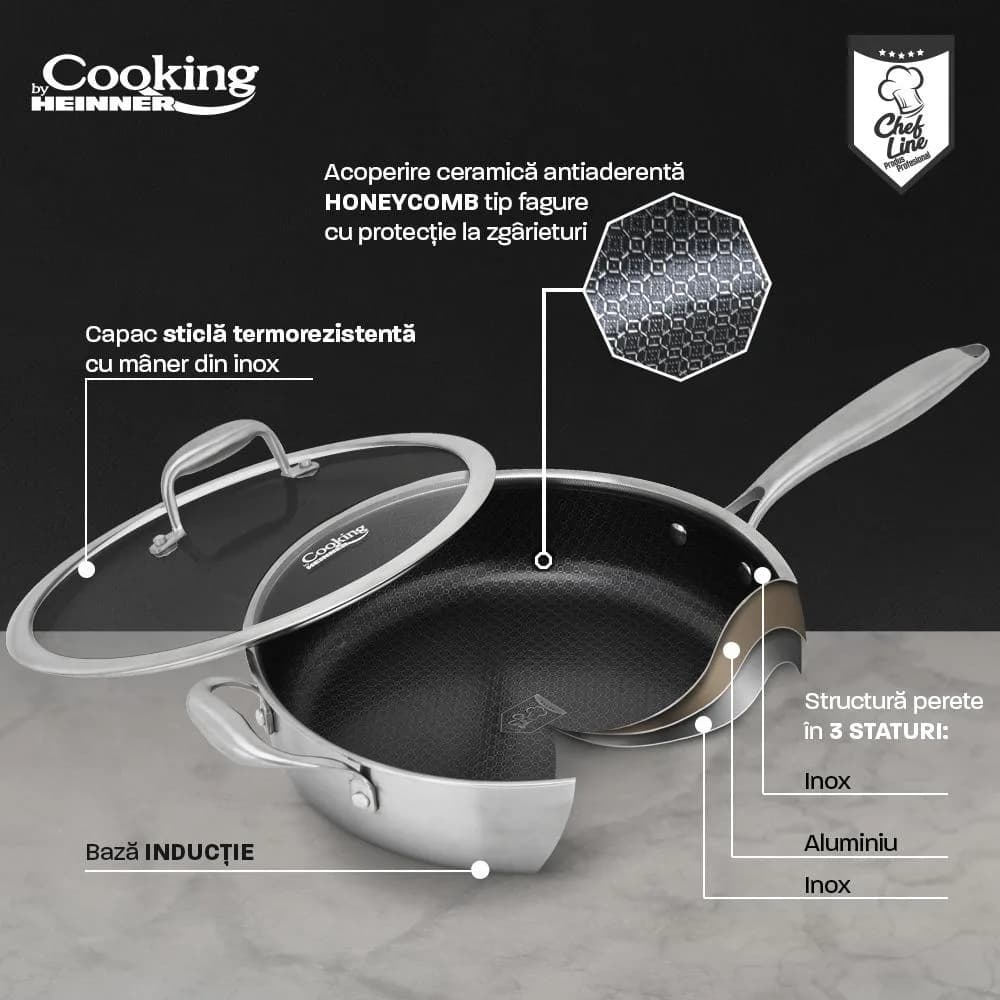 TIGAIE ADANCA+CAPAC, 24x6.5 CM, TITANIUM3, COOKING BY HEINER — miniatură
