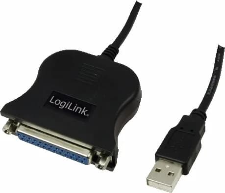 CABLU USB LOGILINK adaptor, USB 2.0 (T) la Paralel (D-Sub 25-pin), 1.5m, conecteaza port USB cu imprimanta cu port paralel, negru, "UA0054A"