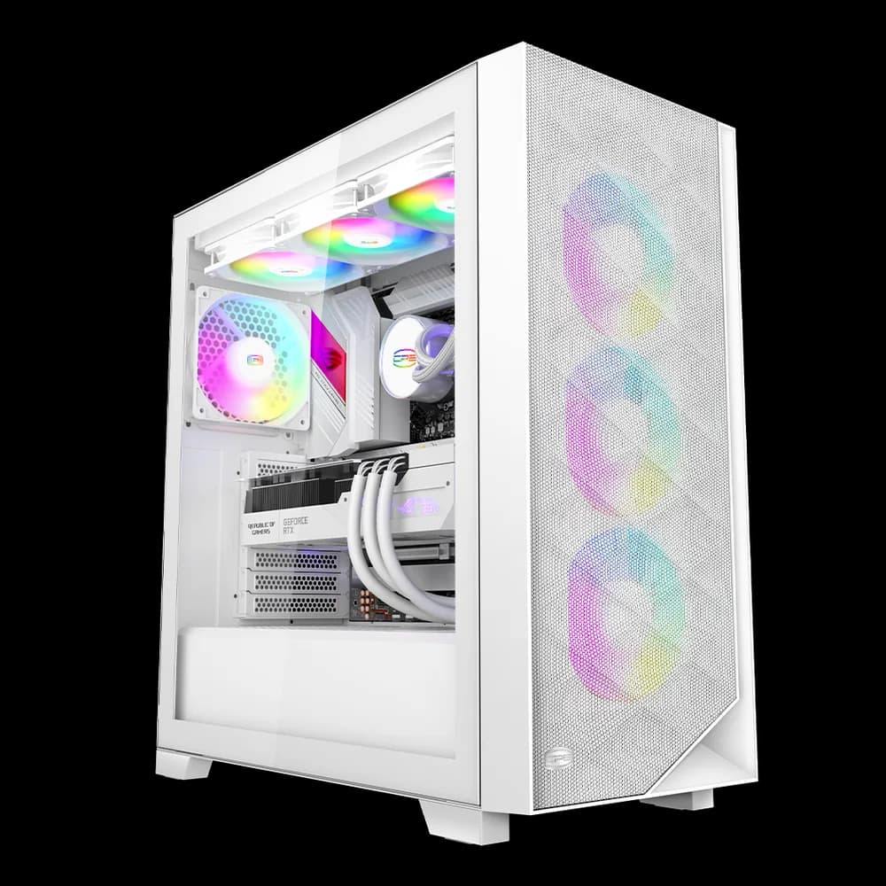 CARCASA PCCOOLER, Middle Tower, ATX, fara sursa, sticla securizata, 3 ventilatoare incluse, iluminare ARGB, alb, USB 3.2 gen 2 x 2, mic, audio, "C3D510 ARGB WH"