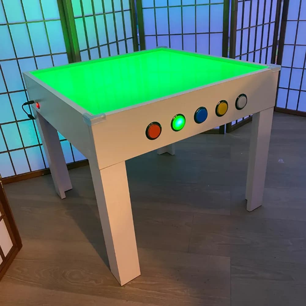 Masă mare cu blat luminos pentru nisip, cu picioare — miniatură
