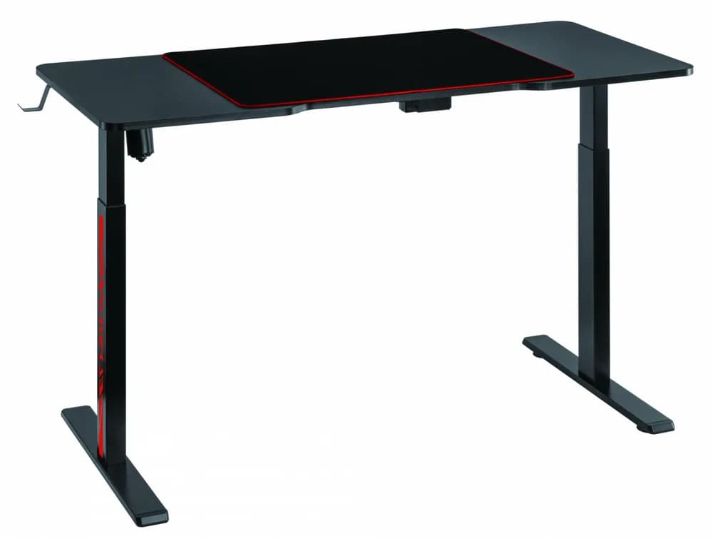 Birou gaming electric Serioux Elysium LED RGB 1400x600x730mm, reglare electrica pe inaltime inaltime ajustabila: 750 - 1210 mm — miniatură