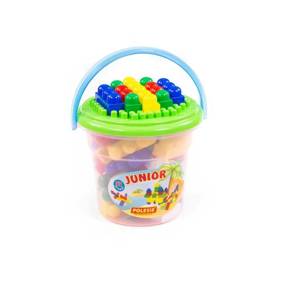 Cuburi constructii Junior, 57 piese/galetusa, Polesie — miniatură