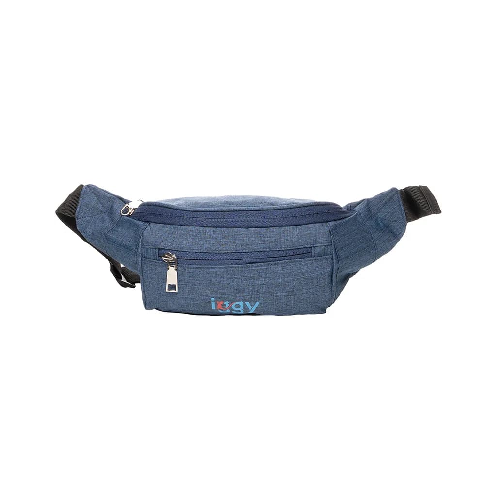 BORSETA Iggy, polyester,1 bretea, 1 compartiment principal,1 compartiment frontal, 38x16x6.5cm, albastru "IGFP-BELT-BL" — miniatură
