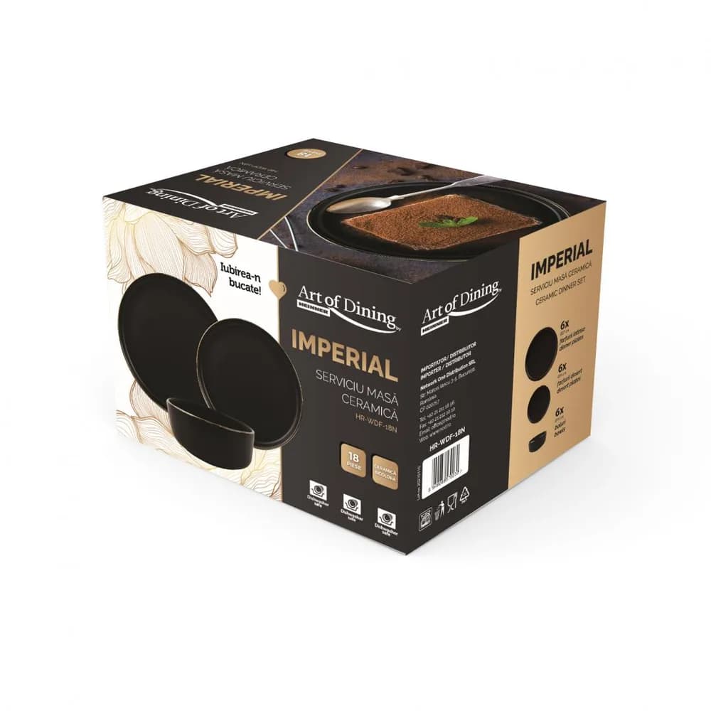 SERVICIU MASA CERAMICA 18PIESE, IMPERIAL, ART OF DINING BY HEINNER — miniatură