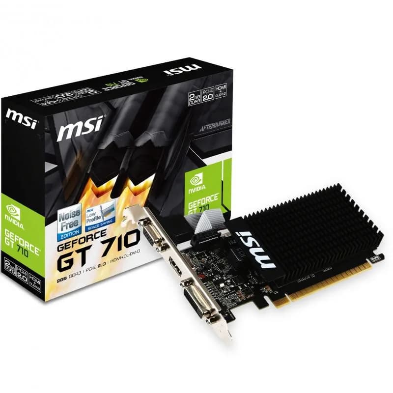 PLACA VIDEO MSI NVIDIA GeForce GT 710 2GD3H LP, 2 GB GDDR3 64 biti, PCI Express 2.0 x 16, HDMI, HDMI, sistem racire aer pasiv, "GT 710 2GD3H LP"