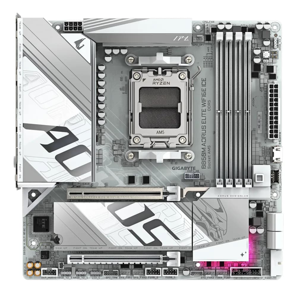 Placa de baza Gigabyte B850M AORUS ELITE WIFI6E ICE, Socket AM5, DDR5, Micro-ATX — miniatură