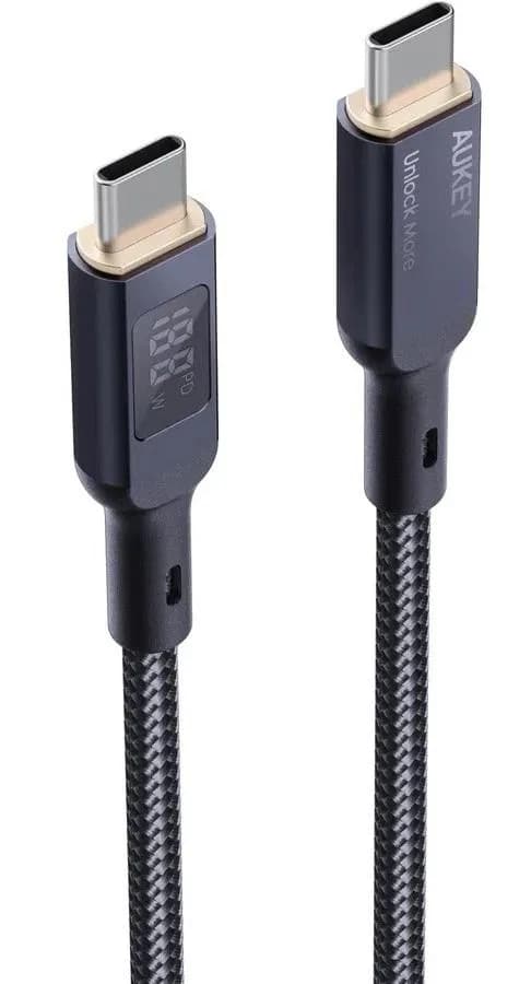 Cablu alimentare si date Aukey, USB Type-C (T) la USB Type-C (T), 1.8m, 480 Mbps, 100W, braided, negru, "LLTSN1041219" -689323785353