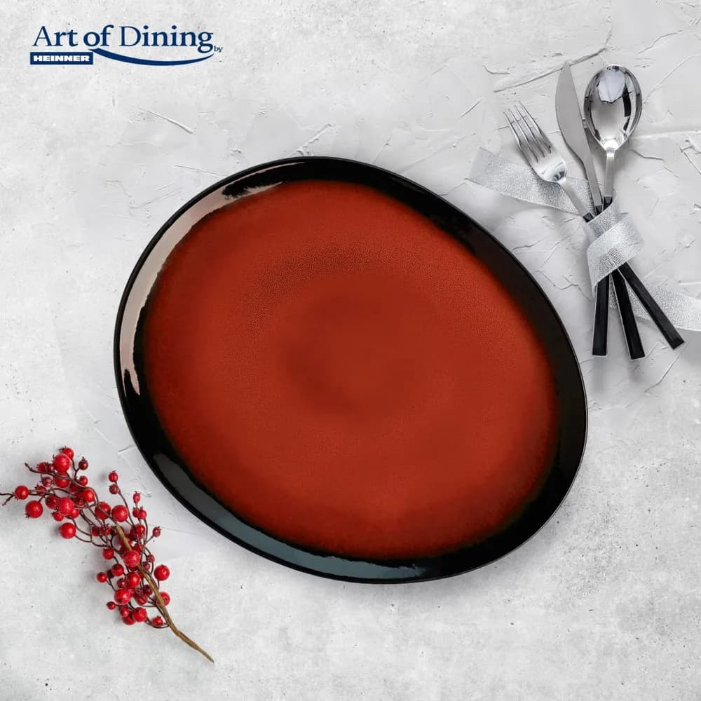 FARFURIE OVALA CERAMICA 28 CM, VULCANO, ART OF DINING BY HEINNER — miniatură
