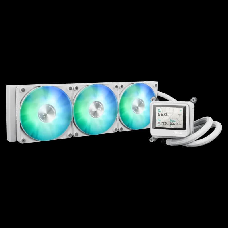 Cooler Procesor ASUS MAX Gaming LC 360 ARGB LCD White Edition, Lichid, 12 cm, 3 ventilatoare, aRGB