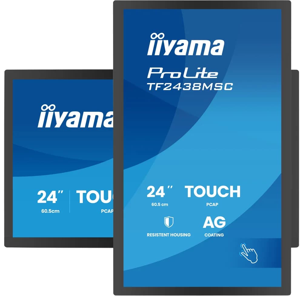 IIYAMA Monitor LED TF2438MSC-B2 24" DeepContrast PCAP 10-point Open Frame touchscreen monitor with robust metal housing for demanding environments "TF2438MSC-B2" — miniatură