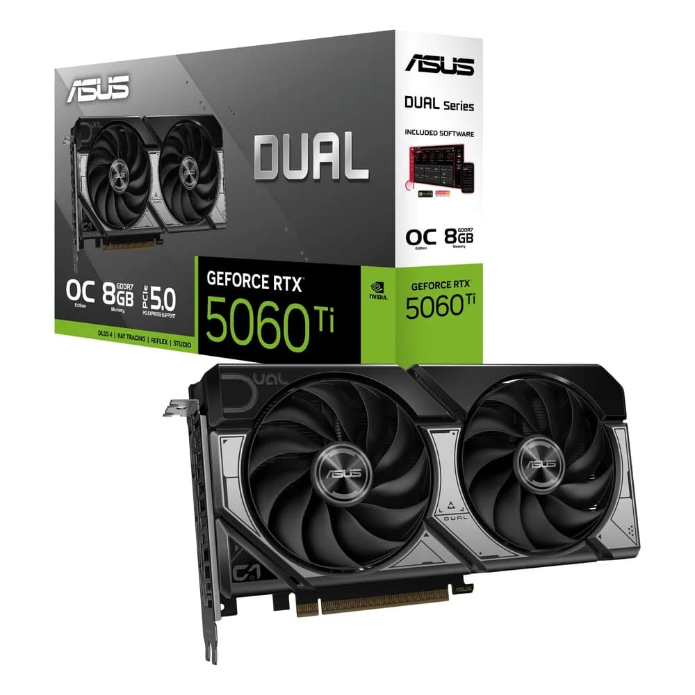 VGA ASUS DUAL RTX 5060 Ti OC 8GB "DUAL-RTX5060TI-O8G" — miniatură