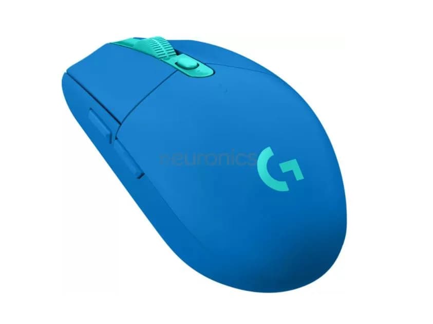 MOUSE LOGITECH, "G305 Lightspeed", gaming, wireless, 2.4GHz, optic, 12000 dpi, butoane/scroll 6/1, buton selectare viteza, albastru, "910-006014"