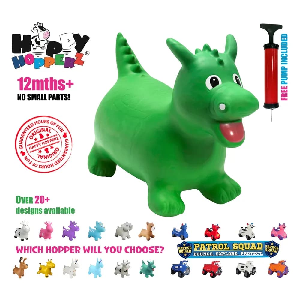 Jucărie gonflabilă săltăreață de călărit Dinozaurul Verde HappyHopperz — miniatură