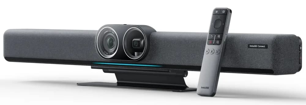 Camera videoconferinta Insta360 Connect, dual camera, speakerphone, AI framing, 14mics, 10m captare voce. Model : CINSAA