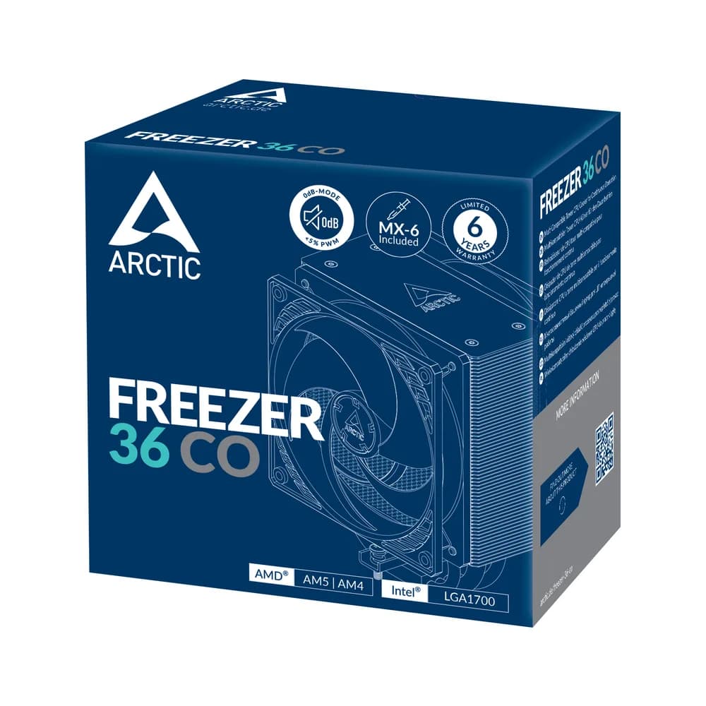 COOLER Arctic "Freezer 36 CO",racire aer, HDT heatpipe, skt. Intel LGA 1700, AMD AM5/AM4, fan 120mm, "ACFRE00122A" — miniatură