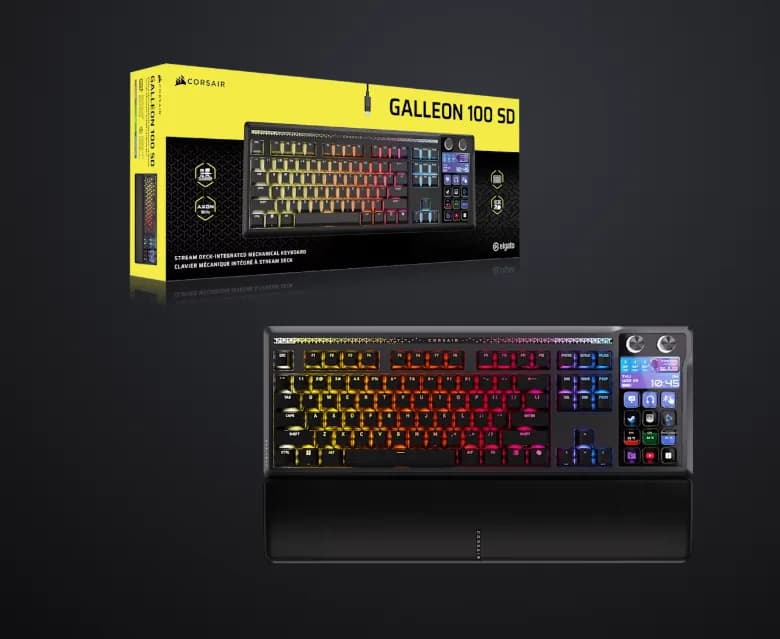 Tastatura Mecanica Gaming Corsair GALLEON 100 SD, RGB, USB, negru — miniatură