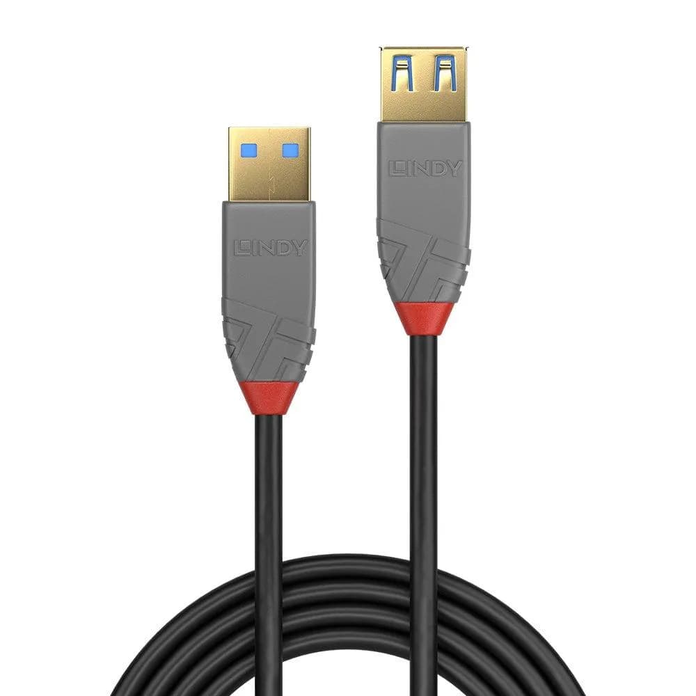 Cablu transfer Lindy LY-36761, USB 3.1 Extension, 1m, Anthra Line — miniatură