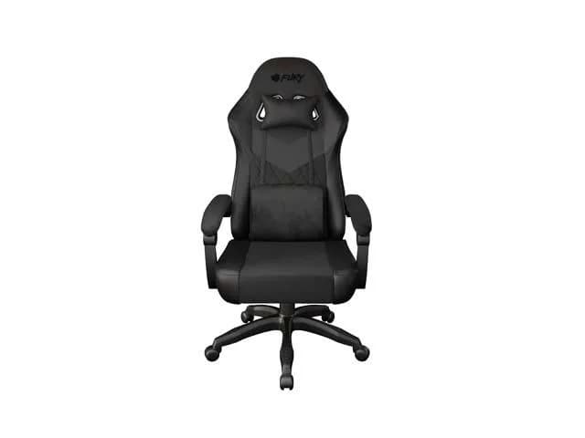 Scaun gaming FURY SHINAI S2, material piele ecologica+fabric, reglabil pe inaltime, greutate maxima suportata 120 kg, inaltime scaun reglabil 42 - 49 cm, spatar ajustabil 135°, dimensiuni roti 51mm, echipat cu piston cu gaz clasa 3, negru — miniatură