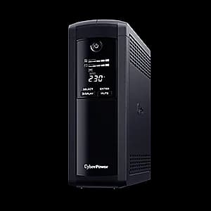 UPS CYBER POWER Line Int. cu manag,tower,1600VA/ 960W,AVR,5xSchuko,LCD,2x 12V/9Ah,Backup 1-8 min,incarcare 8h,conector USB,RS232,RJ45,GreenP,"VP1600ELCD" — miniatură