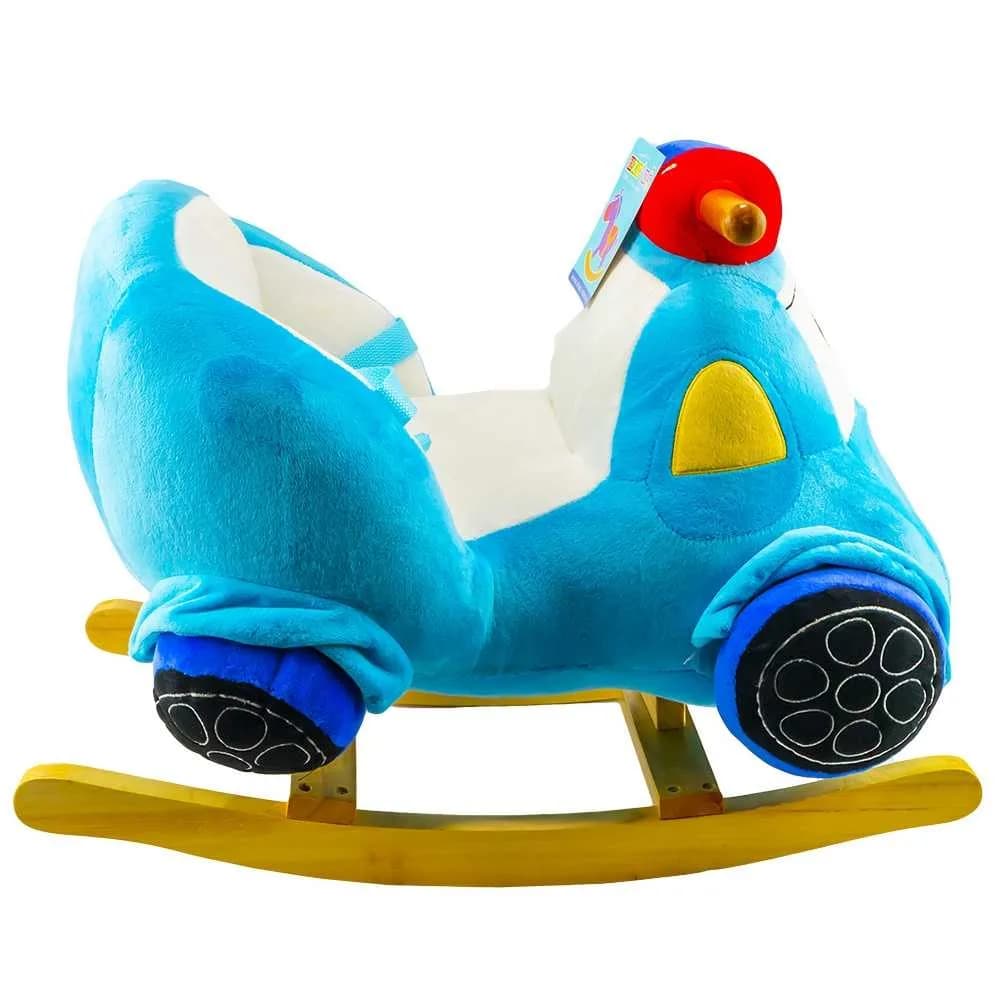 Balansoar pentru bebelusi, Masina politie, lemn + plus, 60x34x45 cm — miniatură