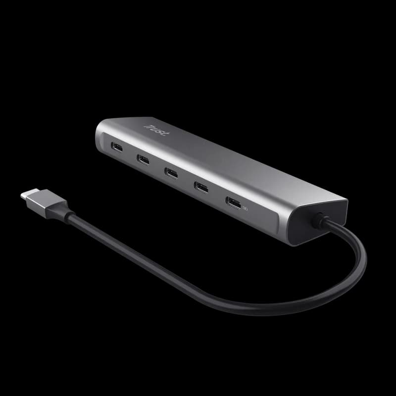 Hub Trust Halyx 5 x USB-C, gri "TR-25136" — miniatură