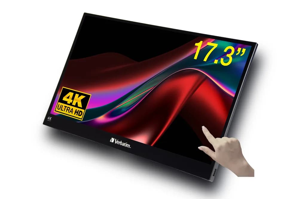 Monitor tactil portabil Verbatim 17.3", 4K, Metalic, "32239"