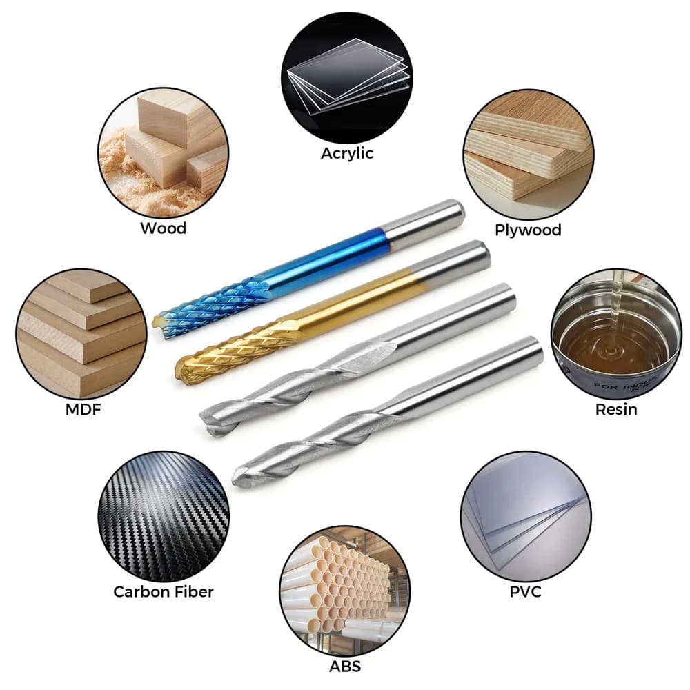 Accesoriu gravator laser TwoTrees End Mills pentru CNC – 40 buc — miniatură